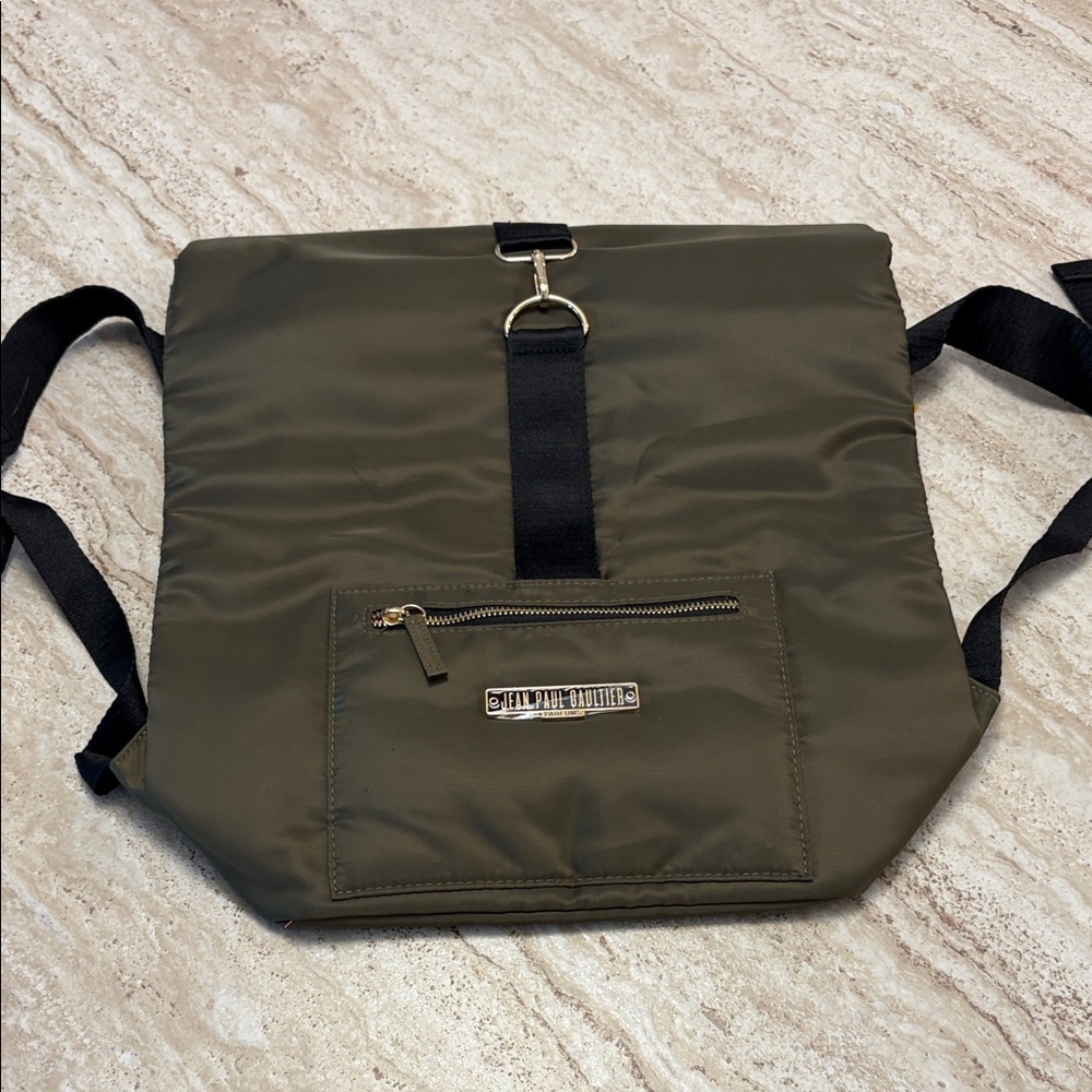 Jean Paul Gaultier Parfums Backpack in Olive Green Nylon